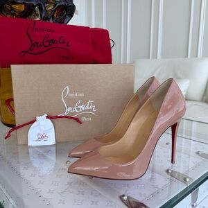 Christian Louboutin Kate 100mm Blush Patent Leather Sz7